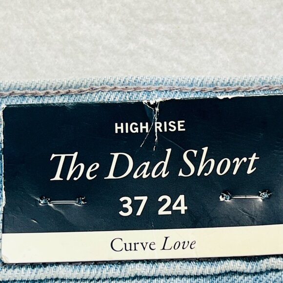 Abercrombie & Fitch Women White Blue The Dad Denim Short High Rise Plus Size 24 - Picture 3 of 9